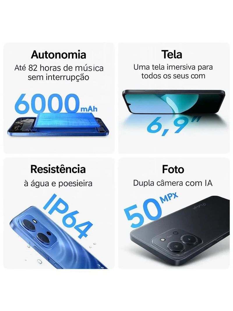 Smartphone Redmi 15C 4GB RAM 128GB (Midnight Black)