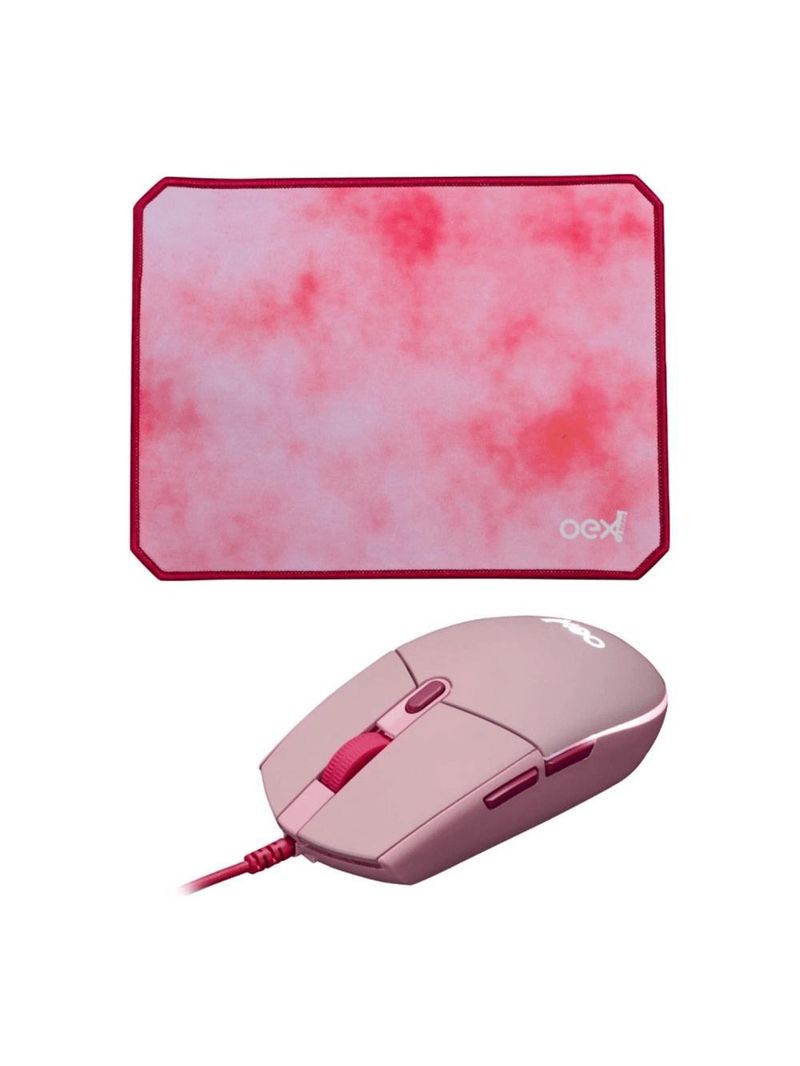 Combo vibes (mouse+mousepad) oex kids / teen mc200 rosa