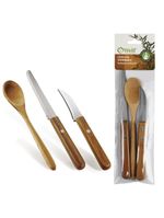 Conjunto de utensílios inox/bambu special line - 3 pçs welf