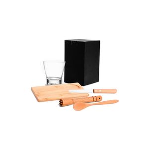 Kit para caipirinha em bambu - 0,35 l - 5 pçs welf