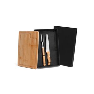 Kit para churrasco em bambu/inox - 3 pçs welf