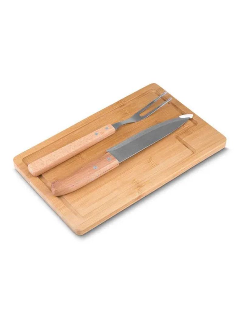 Kit para churrasco em bambu/inox - 3 pçs welf