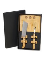 Kit para churrasco / cozinha em bambu/inox - 3 pçs welf