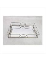 Bandeja espelhada prata retangular adely