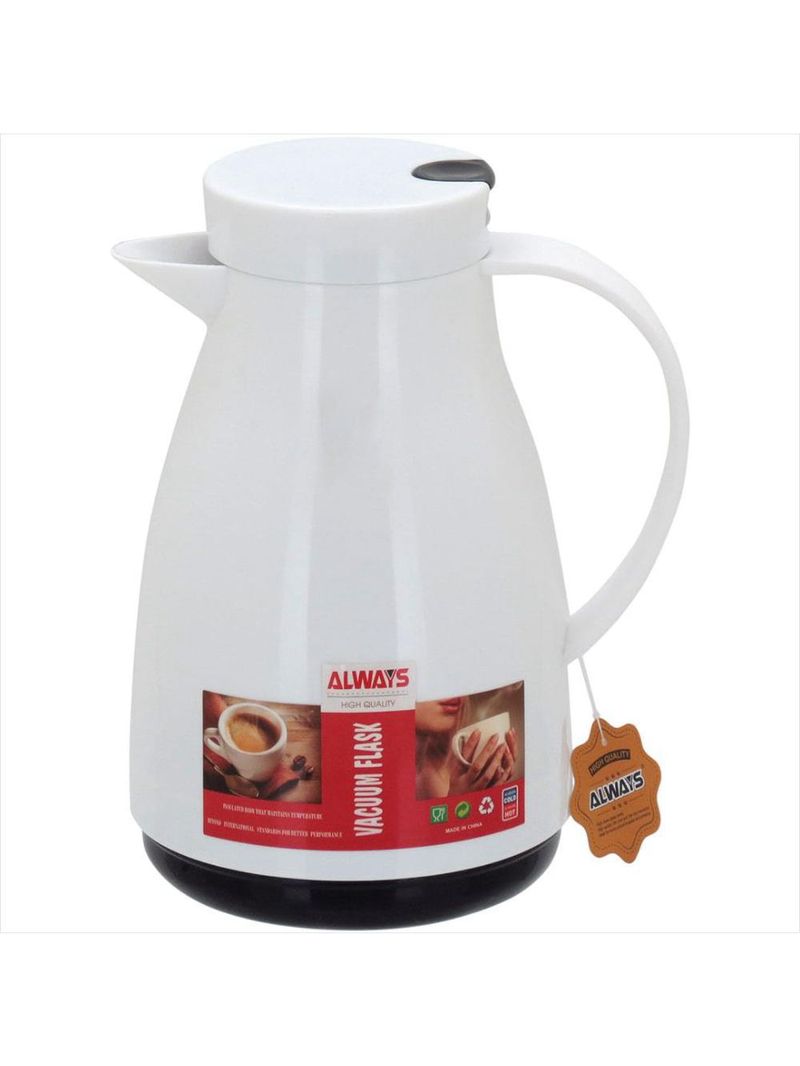 Garrafa térmica 22x13x13 cm 500ml plástico branco ampola vidro blanc - gs