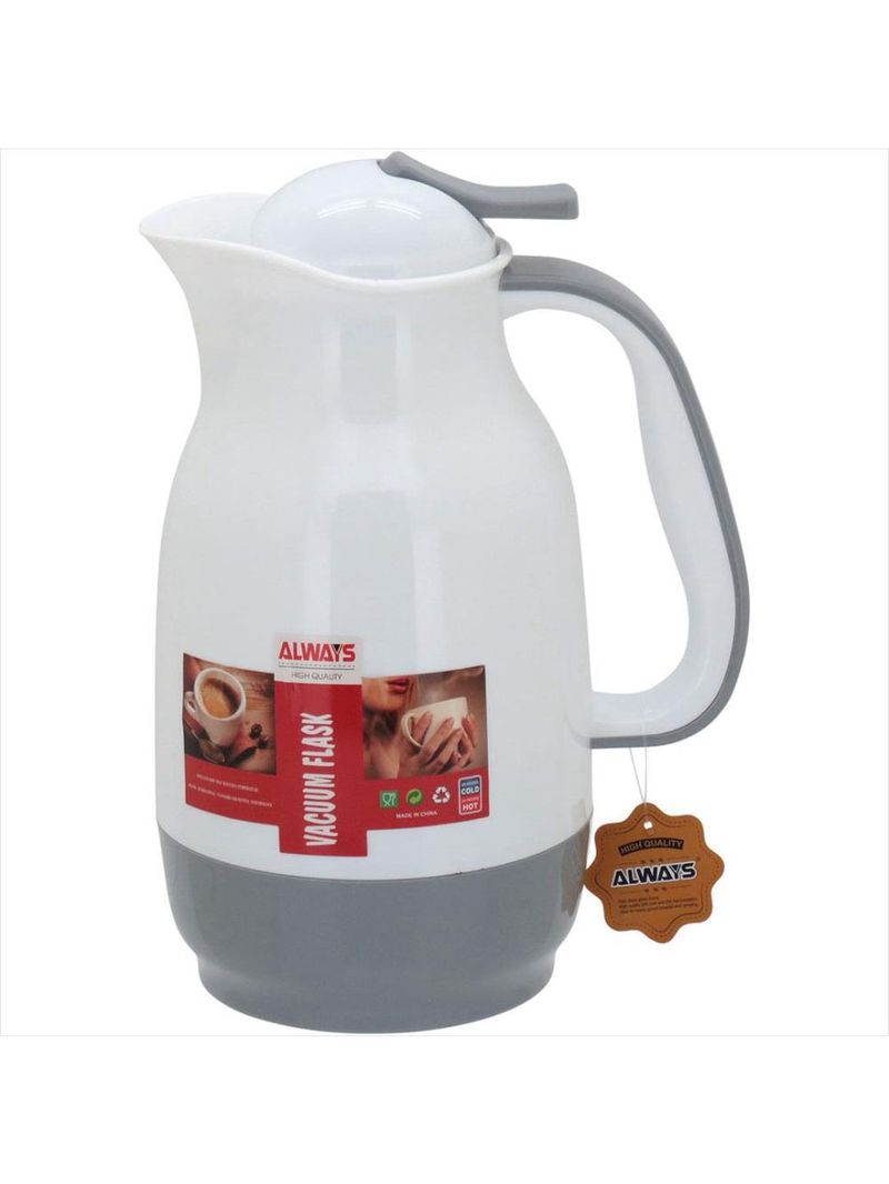 Garrafa térmica 25x13x13 cm 1l plástico cinza ampola vidro alwa - gs