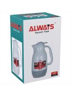 Garrafa térmica 25x13x13 cm 1l plástico cinza ampola vidro alwa - gs