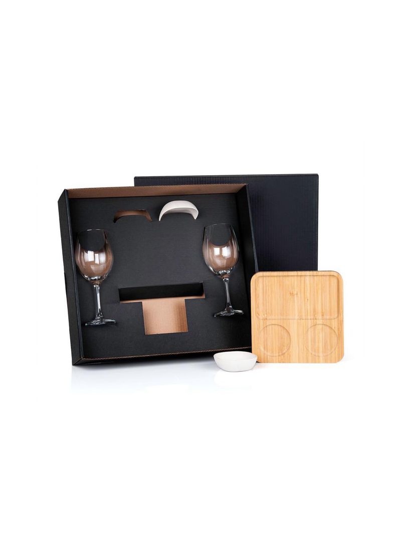 Kit p/ petisco, patê e vinho - 5 pçs welf