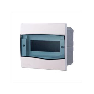 Quadro de distribuição de embutir 9 din ou 6 nema tramontina com porta transparente