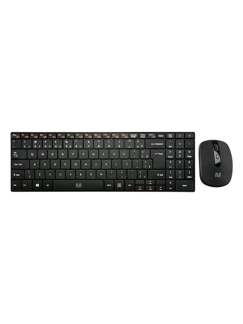 Kit teclado e mouse sem fio slim multi conexão usb preto - tc202