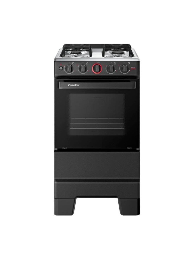 Fogão 4 Bocas Esmaltec Ideal Super F4IAP4121 Acendimento Automático Preto Bivolt