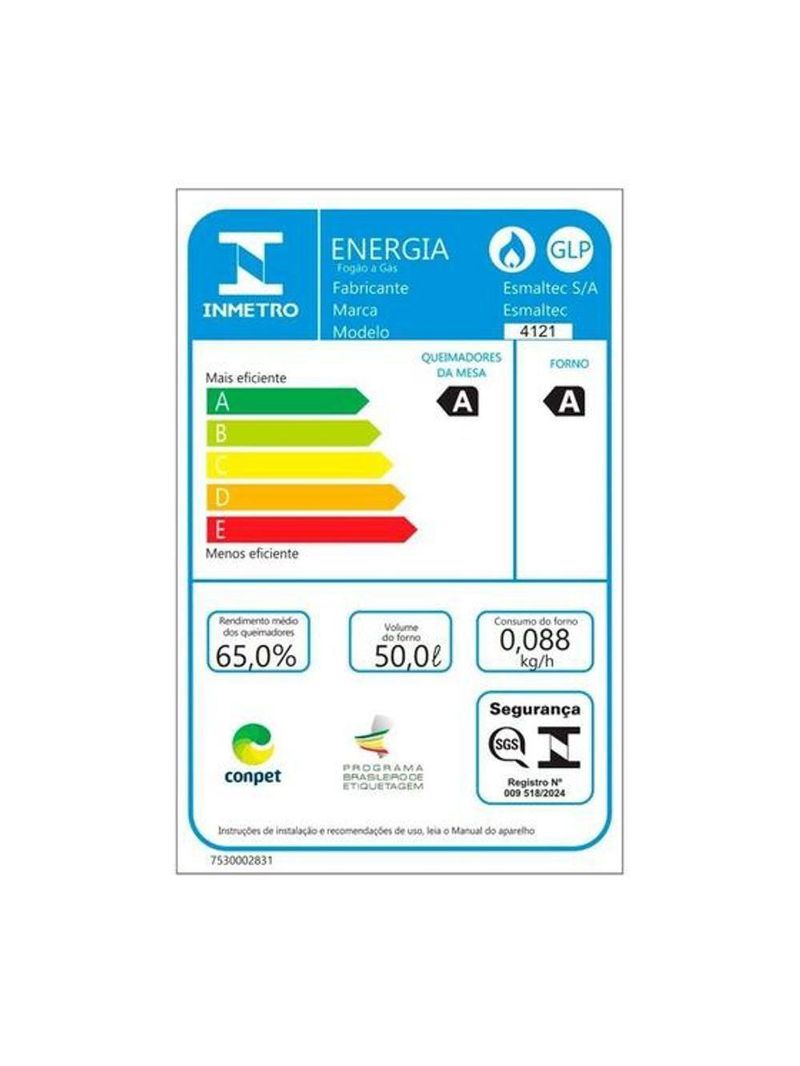 Fogão 4 Bocas Esmaltec Ideal Super F4IAP4121 Acendimento Automático Preto Bivolt