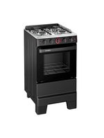 Fogão 4 Bocas Esmaltec Ideal Super F4IAP4121 Acendimento Automático Preto Bivolt