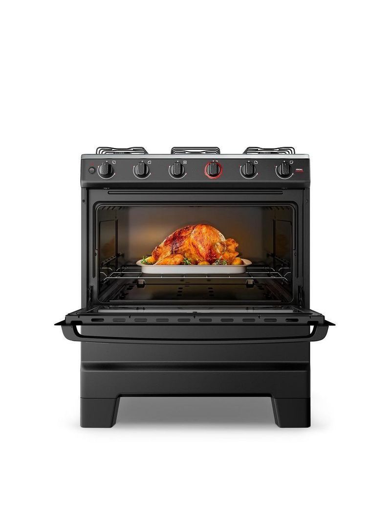 Fogão 5 Bocas Esmaltec Ideal Super Mesa Em Aço Inox Acendimento Automático Preto Bivolt F5IAB5121