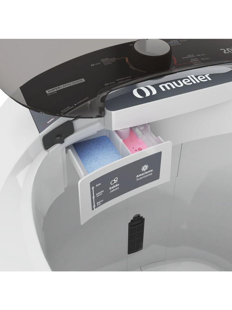 Lavadora de Roupas Semi-automática Mueller 20 kg 127v Branca (MLT20B)