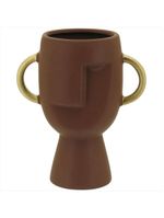 Vaso cerâmica marrom pasco - nh - 18x15x9cm