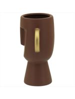 Vaso cerâmica marrom pasco - nh - 18x15x9cm