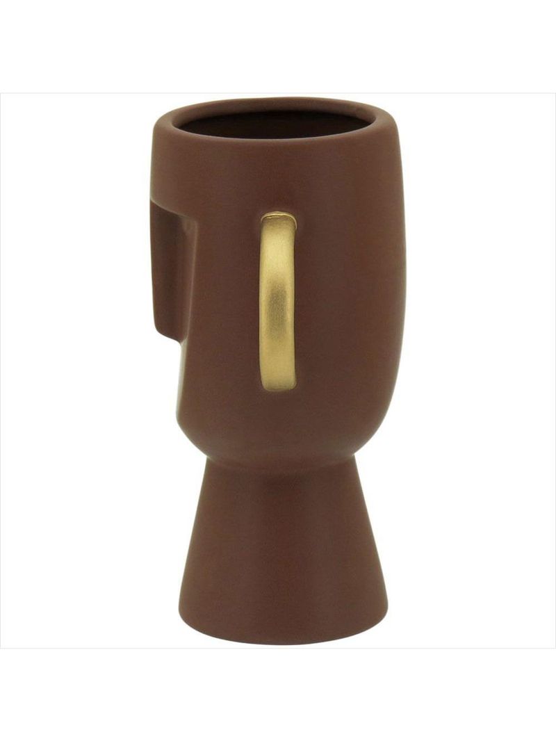 Vaso cerâmica marrom pasco - nh - 18x15x9cm