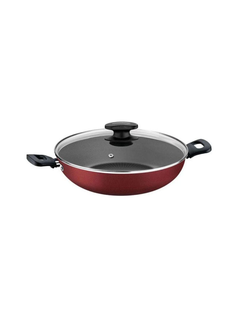 Panela wok tramontina loreto antiaderente vermelho 28cm