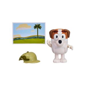 Boneco colecionável 6cm bluey - jack com chapéu de soldado