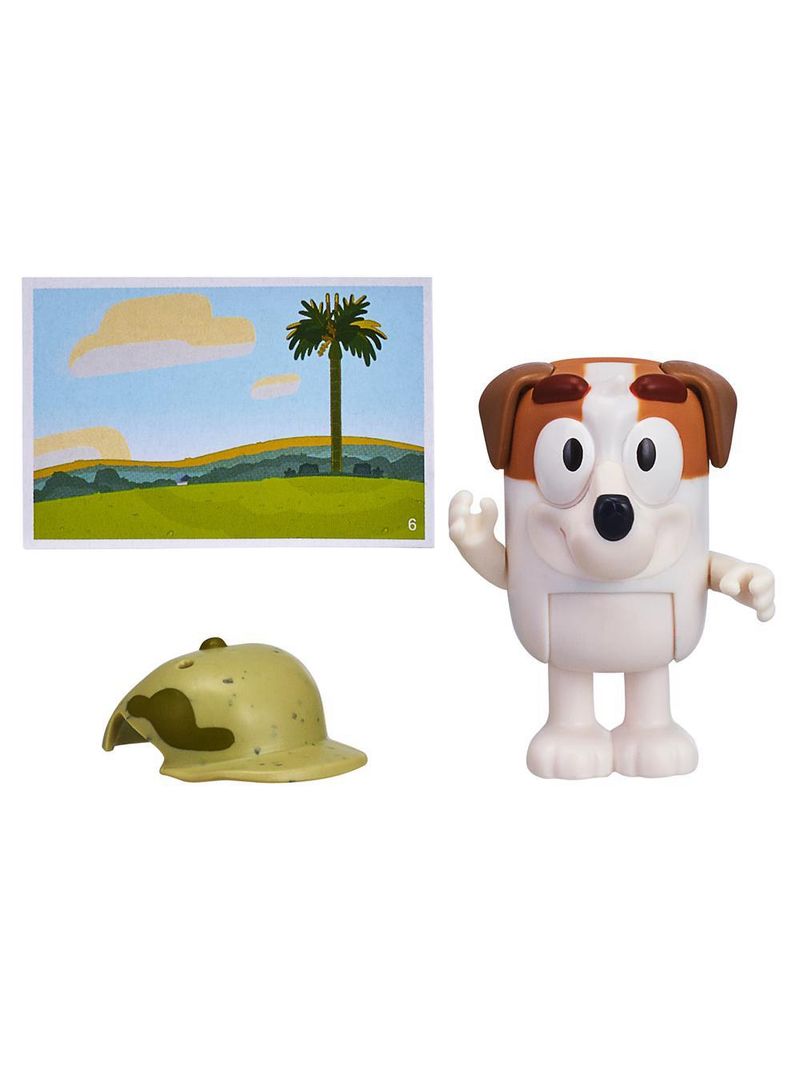 Boneco colecionável 6cm bluey - jack com chapéu de soldado