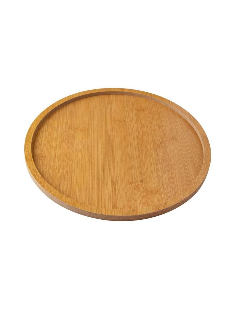 Conjunto bandeja redonda, saleiro e pimenteiro redondo bambu