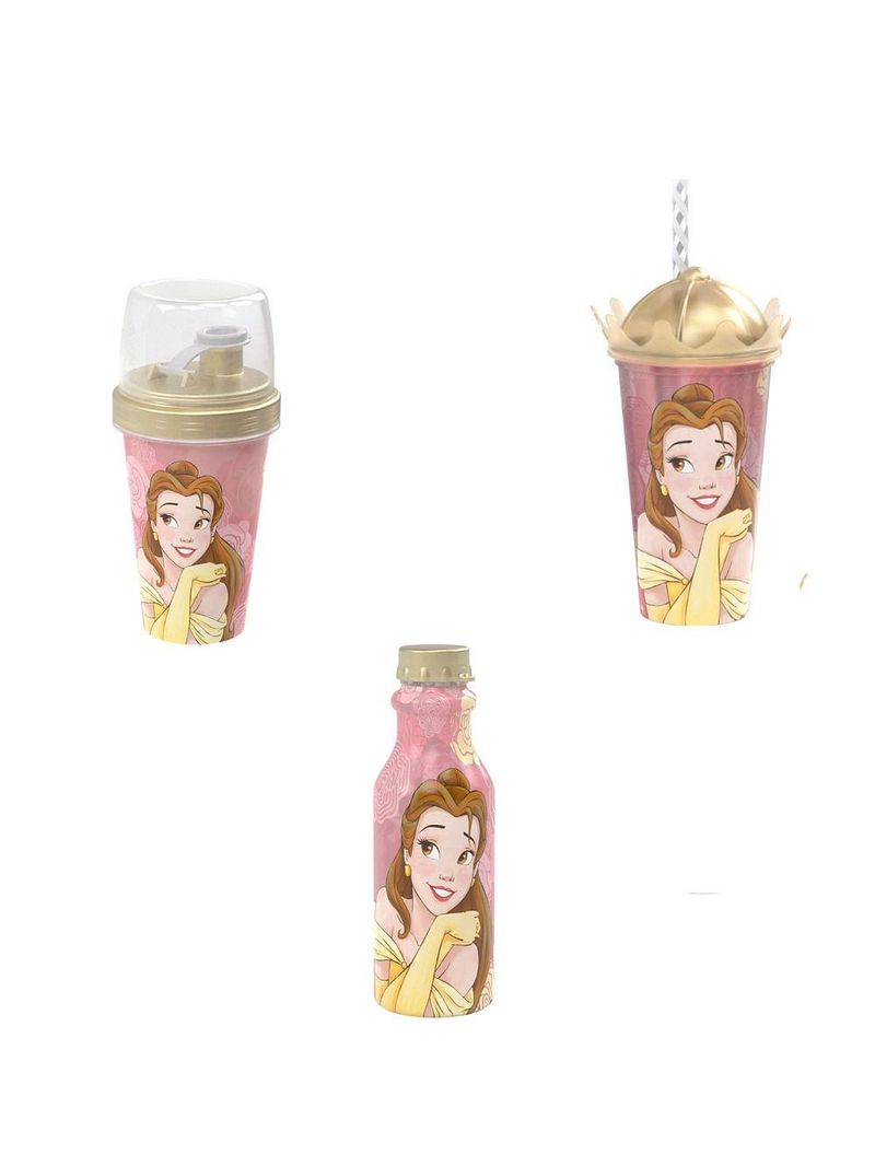 Conjunto bela shake garrafa e caneca pintar - bela e a fera
