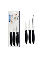 Jogo facas inox 3 peças plenus preto serra tramontina