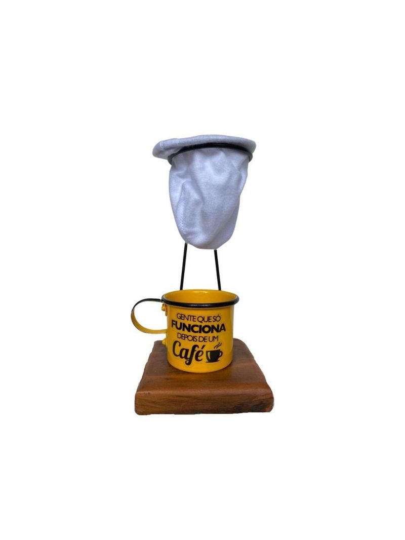 Kit de café coado individual amarela - demolição artesanal