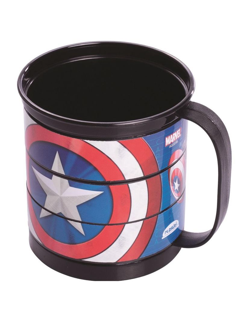 Kit refeicao capitao america - azul- copo colorir