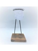 Café individual 2 canecas ceramica e coador demolição cinza