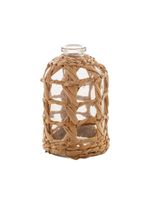 Vaso wolff de vidro e fibra natural 9cm x 15cm