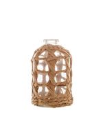 Vaso wolff de vidro e fibra natural 9cm x 15cm