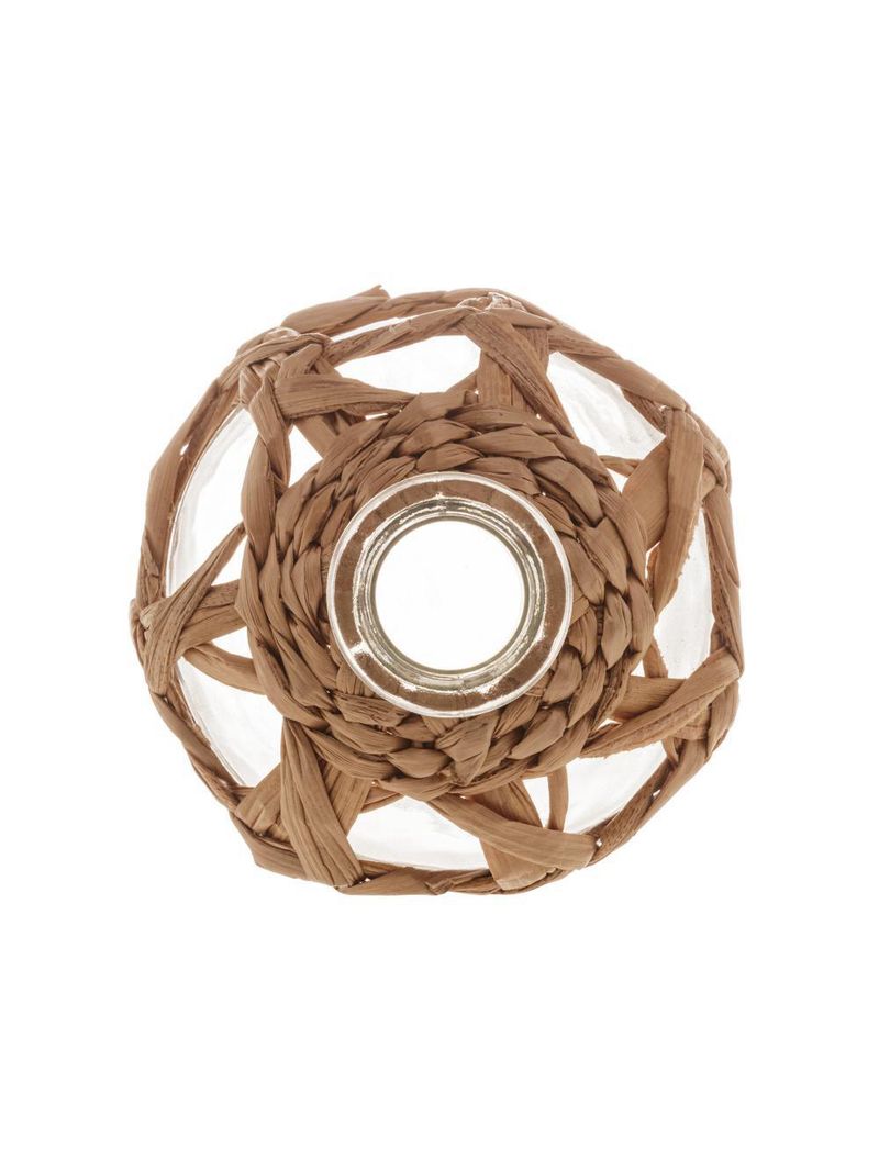 Vaso wolff de vidro e fibra natural 9cm x 15cm