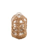 Vaso wolff de vidro e fibra natural 9cm x 15cm