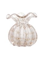 Vaso wolff italy de vidro transparente e dourado 10cm x 11cm