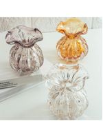 Vaso wolff italy de vidro transparente e dourado 10cm x 11cm