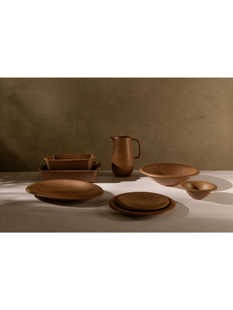 Refratário wolff mist de cerâmica marrom matte 29cm x 17cm