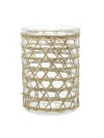 Vaso wolff de vidro e fibra natural 13x10cm