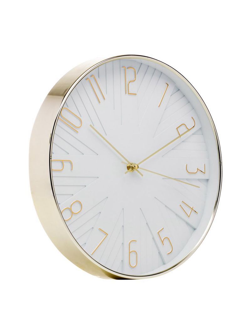 Relógio de parede wolff modern de plástico branco