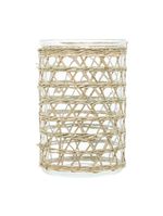 Vaso wolff de vidro e fibra natural 13x10cm