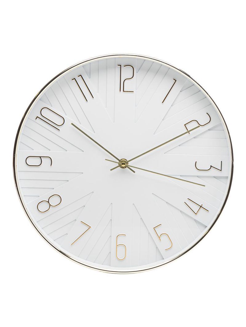 Relógio de parede wolff modern de plástico branco