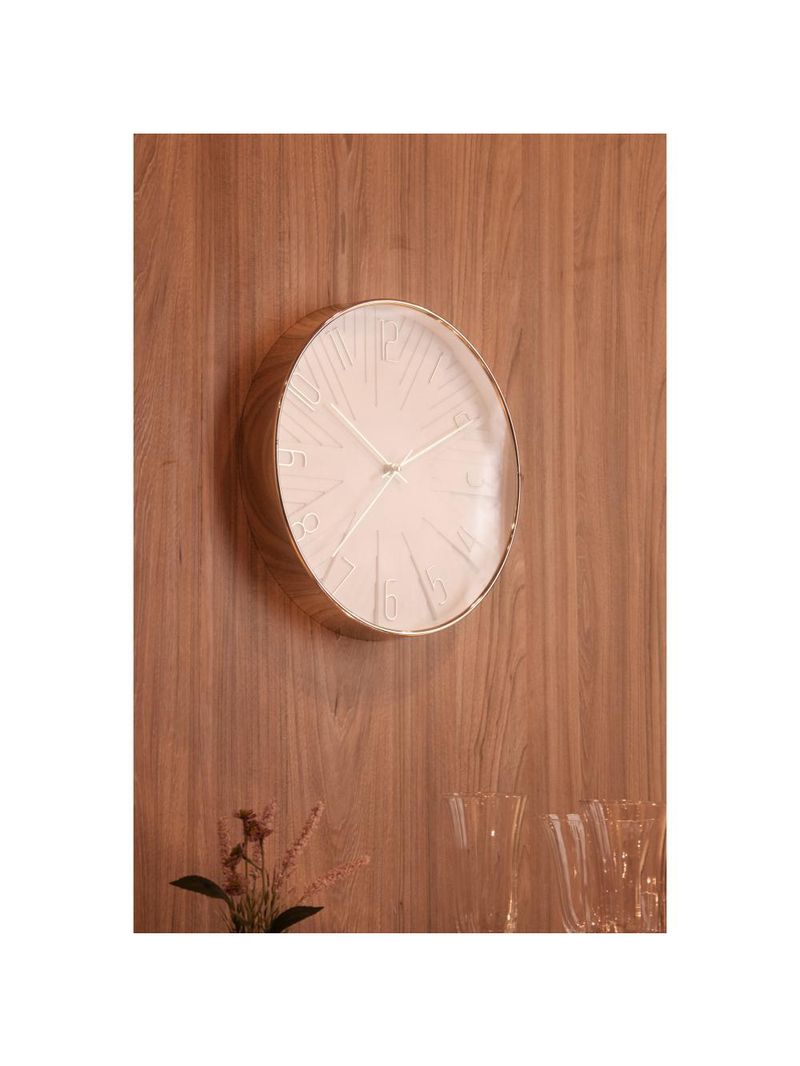 Relógio de parede wolff modern de plástico branco