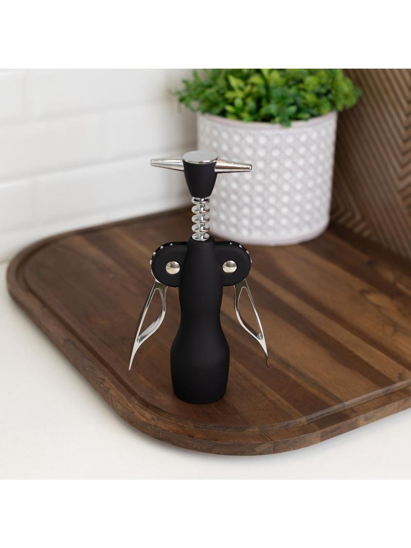 Saca rolhas wolff julia preto de zamac e plástico 19cm