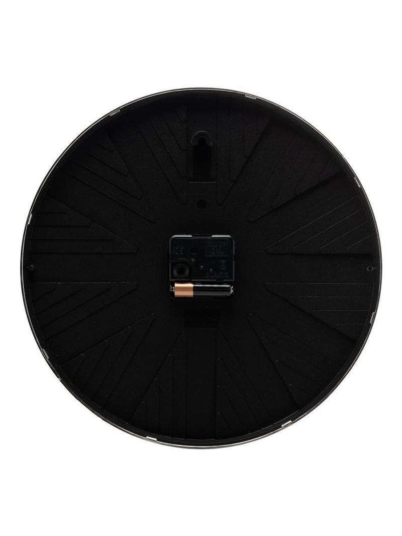 Relógio de parede wolff modern de plástico preto