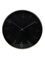 Relógio de parede wolff modern de plástico preto