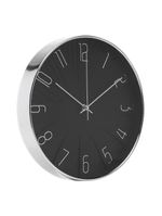 Relógio de parede wolff modern de plástico preto