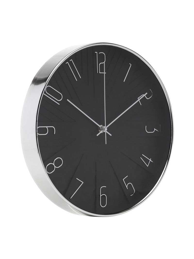 Relógio de parede wolff modern de plástico preto