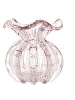 Vaso wolff italy de vidro rosa claro e dourado 10cm x 11cm