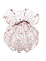 Vaso wolff italy de vidro rosa claro e dourado 10cm x 11cm